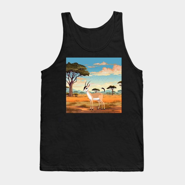 Springbok Against The Backdrop of The Savanna Tank Top by mieeewoArt